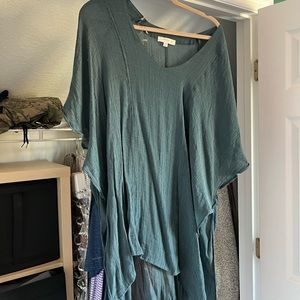 Greenish-blue cover up shirt, 1XL/2XL